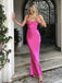 Soft Spaghetti Strap Sleeveless Mermaid Satin Evening Prom Dresses Online, OLP1073