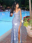 Shiny Spaghetti Strap Sleeveless Mermaid Sequin Evening Prom Dresses Online, OLP1145