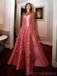 Elegant Sweetheart Sleeveless A-line Satin Long Evening Prom Dresses Online, OLP687