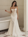 Classy Ivory Strapless Lace Corset Satin Mermaid Long Wedding Dresses,WD0679