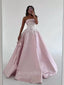 Unique Gown Sweetheart Sleeveless A-line Satin Long Prom Dresses Online, OL581