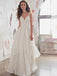 New Arrival Mermaid V-neck Appliques Sleeveless Lace Wedding Dresses, PD0418
