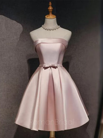Soft Sweetheart Sleeveless A-line Satin Homecoming Dresses Online, HD1106