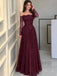 Chic Off Shoulder Long Sleeve Teal Lace Prom Dress A Line Floor Length Gown,OLP2413