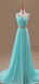 Unique Mint Green One-Shoulder A-Line Long Prom Dress Ideas, Evening Party Dresses, OLP1515