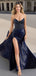 Sexy Blue Sweetheart Mermaid Side Slit Long Prom Dress Ideas, Evening Party Dresses ,OLP1176