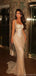 Sparkly Champagne Gold Sequin Prom Dress Fancy Square Sleeveless Formal Gown,OLP1716