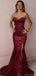 Sexy Burgundy Sweetheart Mermaid Side Slit Long Prom Dress Ideas, Evening Party Dresses, OLP1681