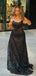 Sexy Black Sweetheart Mermiad Side Slit Long Prom Dress Ideas, Evening Party Dresses, OLP1291