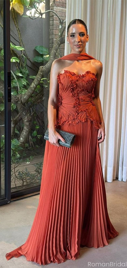 Elegant Applique Orange Sweetheart A-Line Long Prom Dress Ideas, Evening Party Dresses, OLP1505