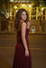 Stunning Burgundy Chiffon Mermaid Gala Gown Sleeveless Ruched Prom Dress,OLP2316