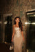 Sparkly Champagne Gold Sequin Prom Dress Fancy Square Sleeveless Formal Gown,OLP1716