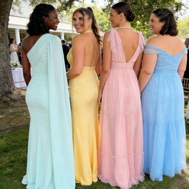 Modern Mismatched Bridesmaid Gowns Mix-and-Match Floor Length Satin Dress,BG950