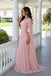 Modern Pink One Shoulder Beaded Cape Gown Classy Pleated Prom Dress,OLP2393