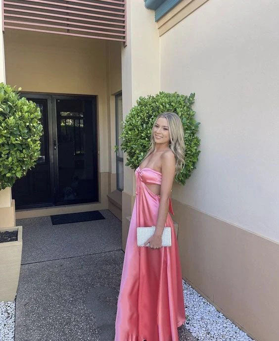 Sexy Strapless A-line Long Party Dress Prom Dresses,Evening Dress Online,OLP1730