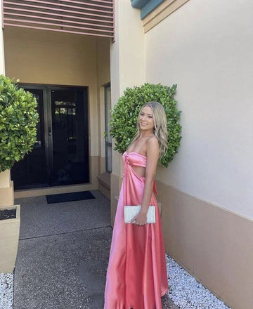 Sexy Strapless A-line Long Party Dress Prom Dresses,Evening Dress Online,OLP1730