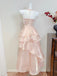Beautiful Pink Ruffled Tiered Prom Gown Beaded Straps,OLP2097