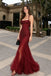Classy Burgundy Halter Glitter Sparkly Prom Dress Floor Length Trumpet Gown,OLP2409