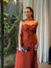 Elegant Applique Orange Sweetheart A-Line Long Prom Dress Ideas, Evening Party Dresses, OLP1505