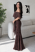 Fancy Brown Off Shoulder Sheer Sleeve Floral Embroidered Prom Dress,OLP251