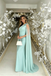 Stunning Mint Green One-Shoulder Cape-Style Long Formal Gown with Appliques,OLP2203