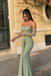 Glamorous Sage Green Strapless Corset Mermaid Prom Dress With Detachable Sleeves,OLP2327