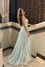 Unique Mint Green Strapless Lace Corset Shimmer Prom Dress,OLP2449