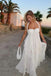 Elegant White Halter Strap A-Line Long Prom Dress Ideas, Evening Party Dresses, OLP1527