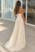 Sexy Ivory Spaghetti Strap Scoop Neck Pleated Chiffon Prom Dress,OLP2494