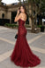 Classy Burgundy Halter Glitter Sparkly Prom Dress Floor Length Trumpet Gown,OLP2409