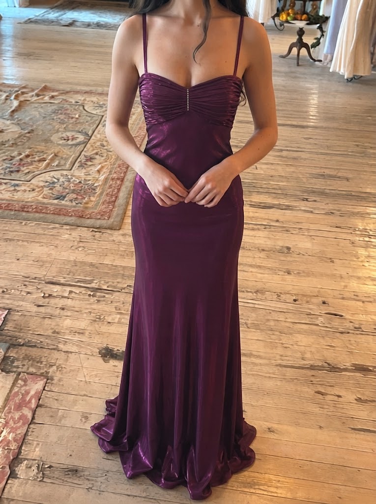 Stunning Purple Ruched Bodycon Prom Dress Spaghetti Straps Unique Party Gown,OLP2398