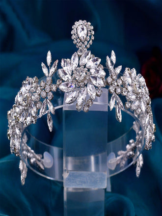 Sparkly Heavy Industry Creative 3D Rhinestone Flower Headband Wedding Dress Accessories