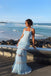 Beautiful Baby Blue Halter Neck Tiered Ruffle Maxi Prom Dress Classy Tulle Gown,OLP2385