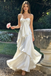 Elegant White Satin Prom Dress Strapless Ruched Bodice Tiered Skirt Maxi Gown,OLP2248