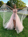 Sparkly Pink Sweetheart A-Line Long Prom Dress Ideas, Evening Party Dresses, OLP1479