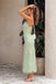 Modern Sage Green Floral Embroidered Midi Prom Dress with Sweetheart Neckline,OLP2382