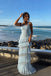 Beautiful Baby Blue Halter Neck Tiered Ruffle Maxi Prom Dress Classy Tulle Gown,OLP2385