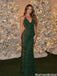 Sexy Deep Green Sequin Prom Dress With Unique Sheer Side Panel Detail,OLP2273