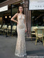 Sexy White Crystal Embellished Prom Dress Unique Sleeveless Floor Length Gown,OLP2335