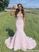 Unique Pink Mermaid Prom Dress Sparkly Sequin Bodice Sweetheart Formal Gown,OLP2185
