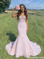 Unique Pink Mermaid Prom Dress Sparkly Sequin Bodice Sweetheart Formal Gown,OLP2185
