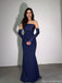 Sexy Navy Sweetheart Mermaid Long Prom Dress Ideas, Evening Party Dresses, OLP1498