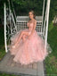Sparkly Pink Sweetheart A-Line Long Prom Dress Ideas, Evening Party Dresses, OLP1479