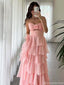 Elegant Pink Sweetheart  Long Prom Dress Ideas, Evening Party Dresses, OLP1434