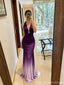 Unique Purple V-Neck Mermaid Long Prom Dress Ideas, Evening Party Dresses, OLP1487