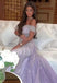 Elegant Off-shoulder Sleeveless Mermaid Tulle Long Evening Prom Dresses Online, OLP736