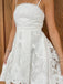 Elegant Spaghetti Strap Sleeveless Short A-line White Lace Homecoming Dresses For Party Online, HD0884