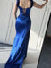 Sexy Off-shoulder Sleeveless Mermaid Satin Evening Prom Dresses Online, OLP816