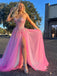 Elegant Sweetheart Sleeveless A-line Sequin Long Evening Prom Dresses Online, OLP684