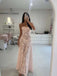 Sexy Spaghetti Strap Sleeveless Mermaid Tulle Pink Long Prom Dresses Online, OL496